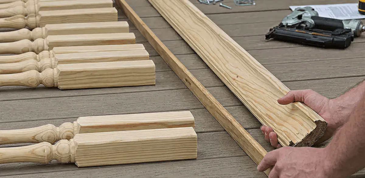 Handrail installation materials and wood components for stair rail work in Kansas City, MO